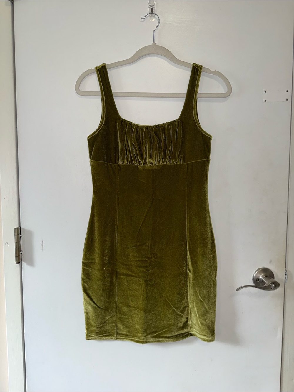 SHEIN Olive Velvet Mini Tank Dress Size M
